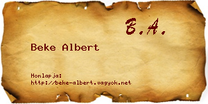 Beke Albert névjegykártya